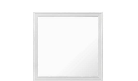 White framed mirror