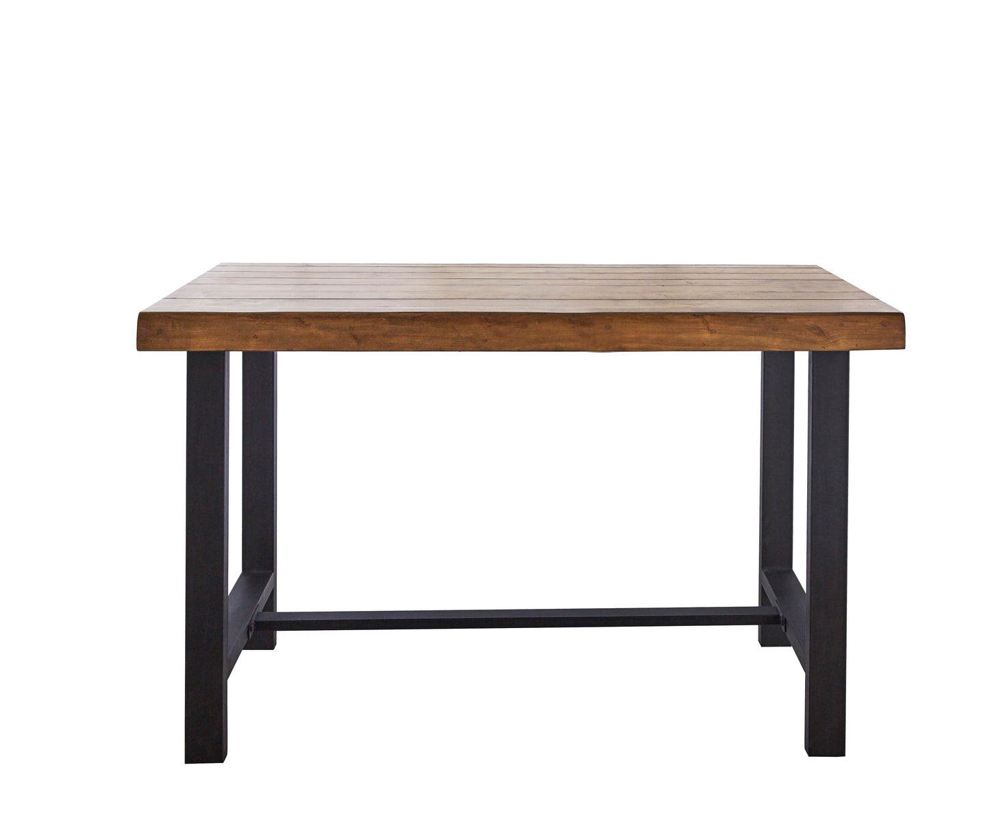 TREATLIFE HOME Counter Table Set with Natural Honey Finish, Durable Iron Base, Four-Seater Design, Dark Brown
