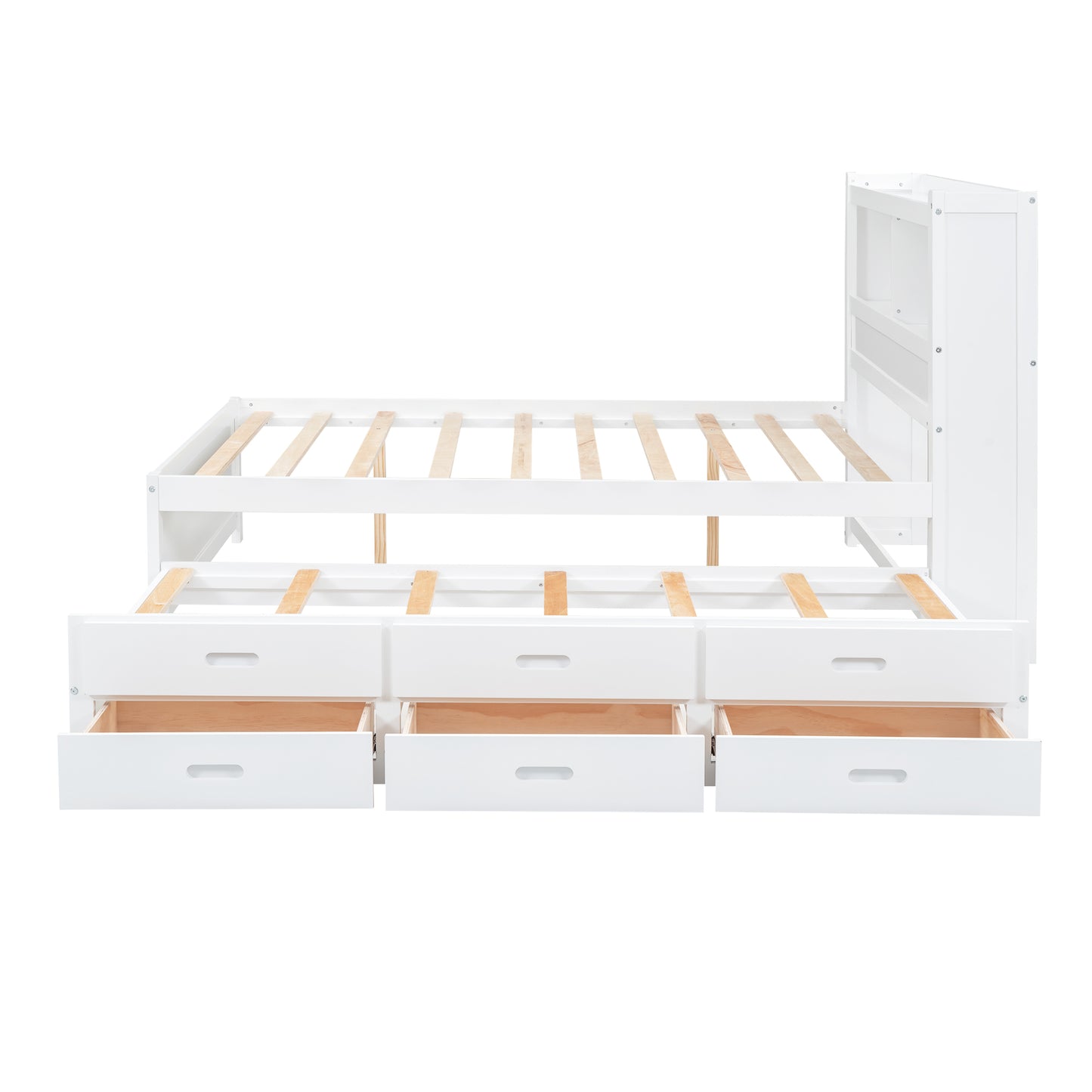 White twin daybed with six storage drawers