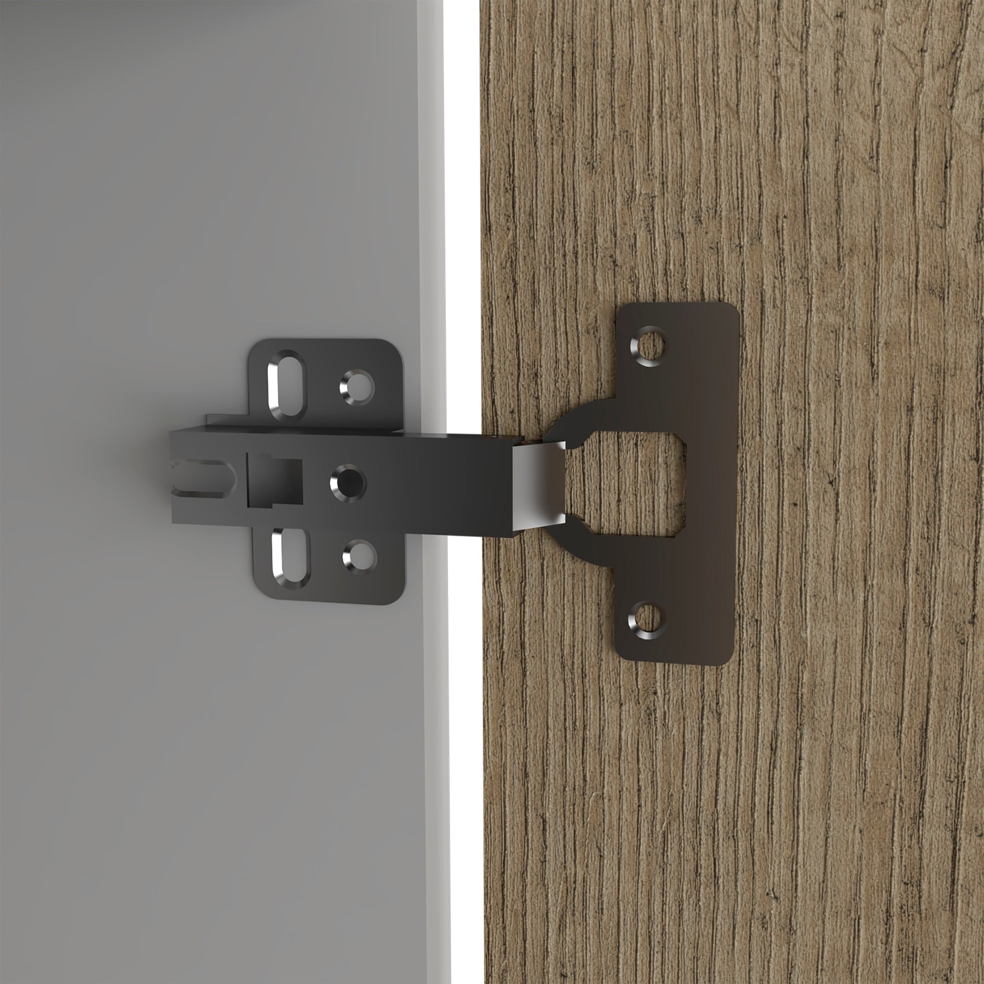 Metal cabinet hinge with concealed mounting for inset doors