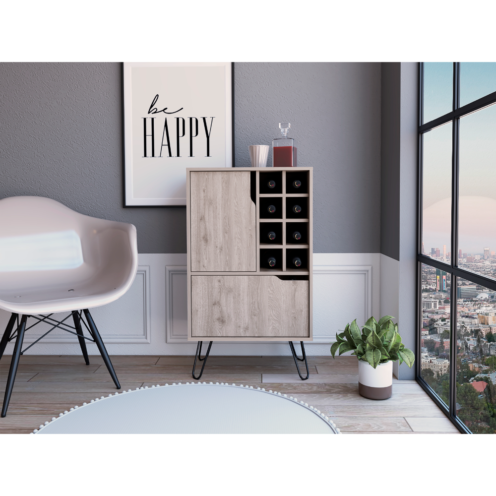 Modern wood wine cabinet with  bottle storage slots