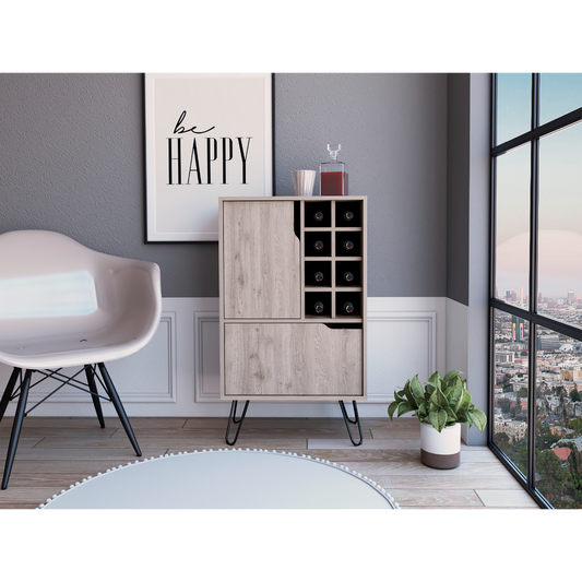Modern wood wine cabinet with  bottle storage slots