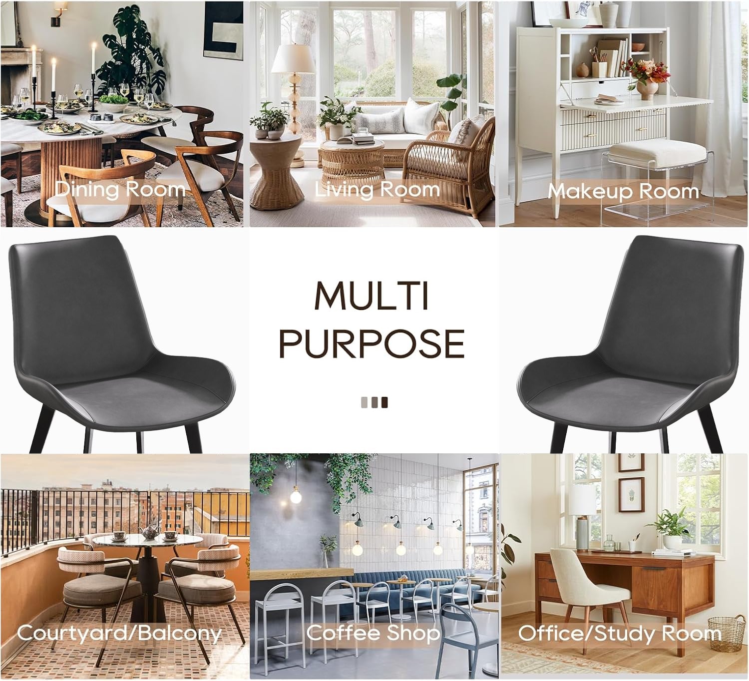 Elegant dining room with round table and chairs