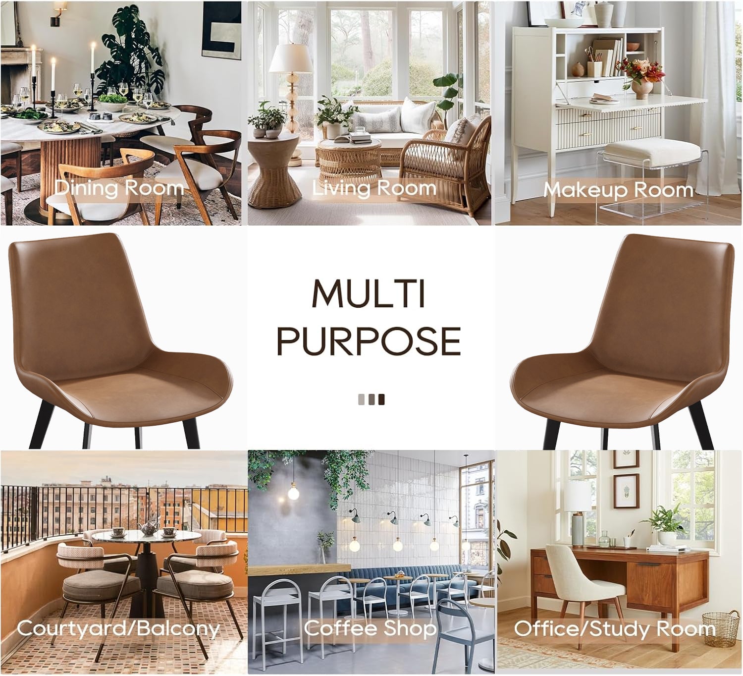 Elegant dining room with a round table and chairs