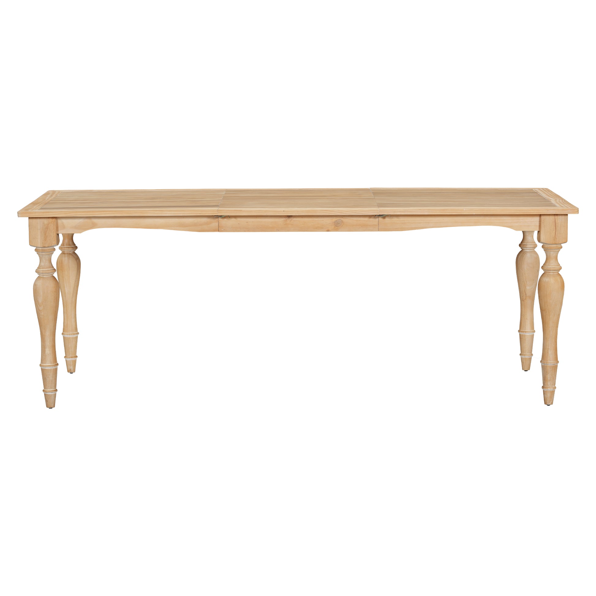 Light oak dining table with turned legs