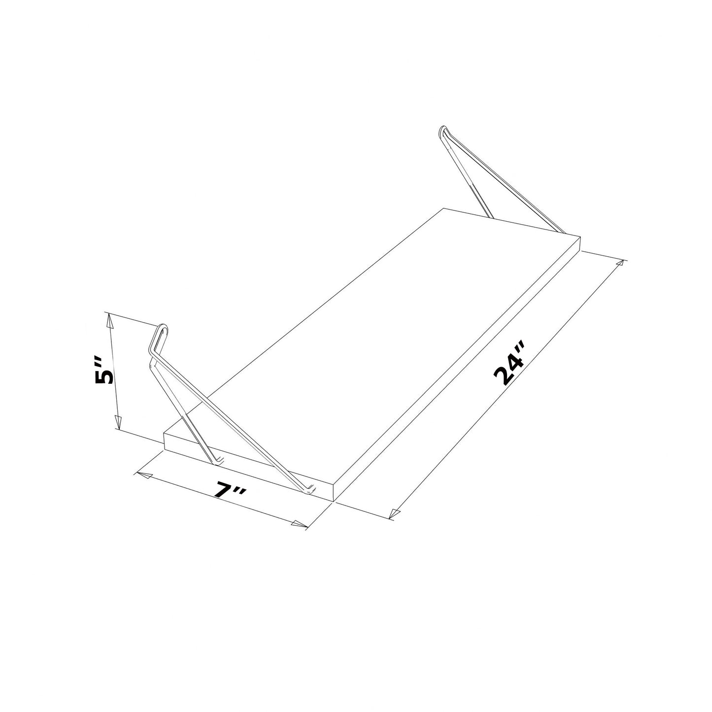 White  inch wall shelf with  inch depth and  inch height
