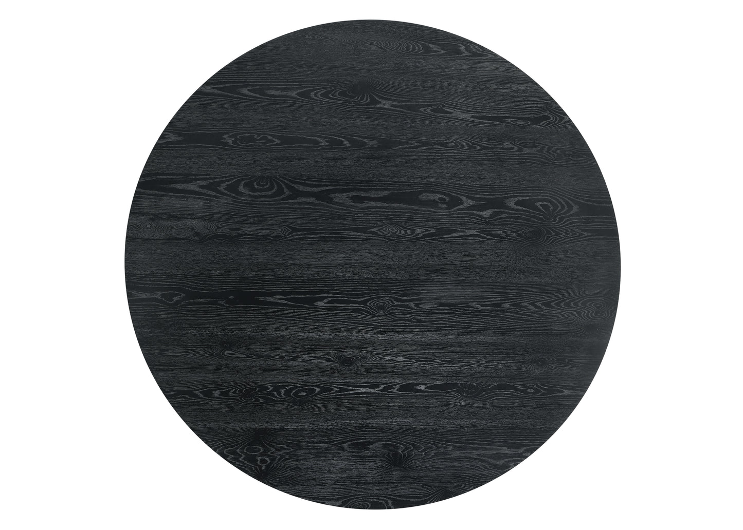 Black wood grain oval tabletop