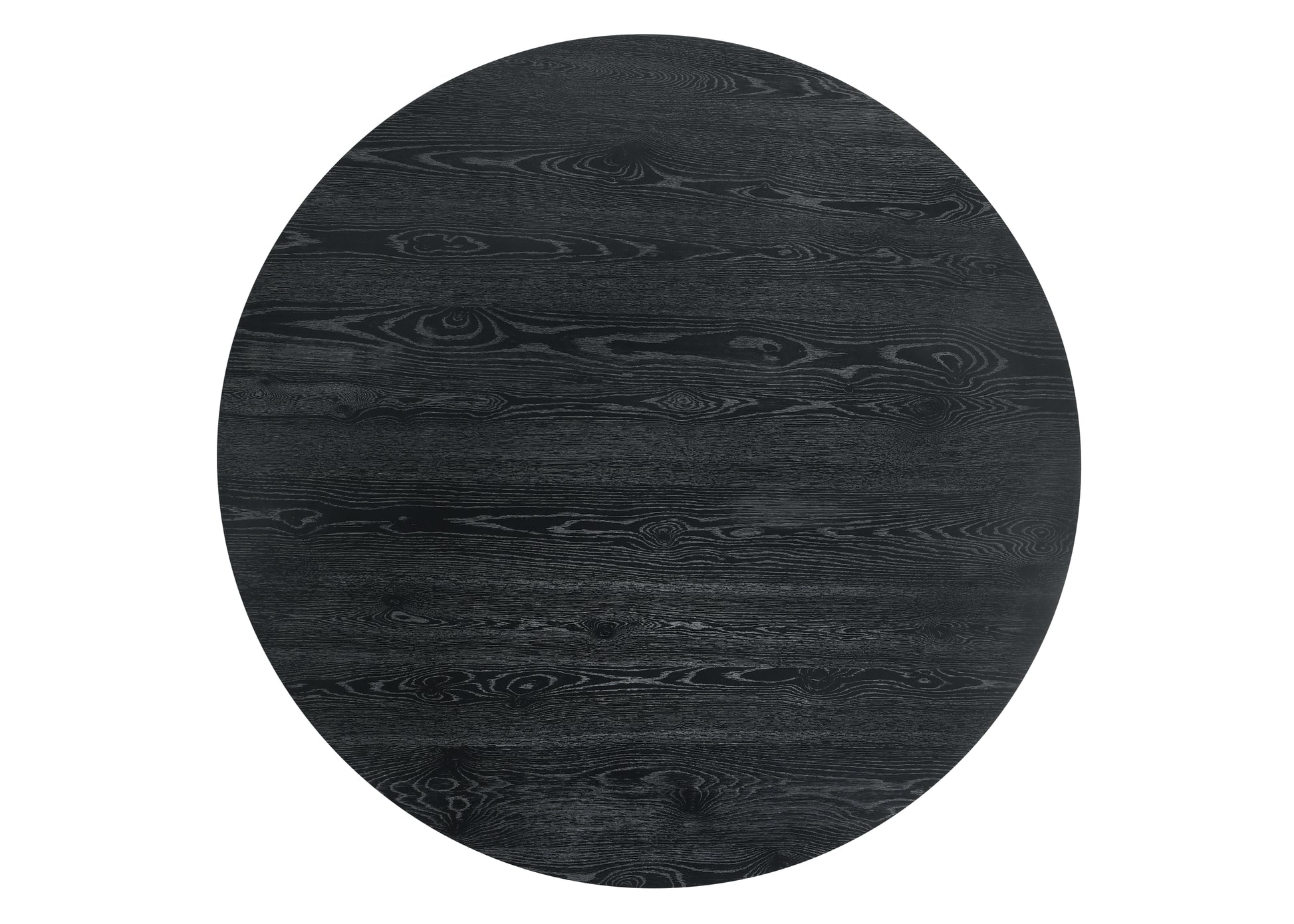 Black wood grain oval tabletop