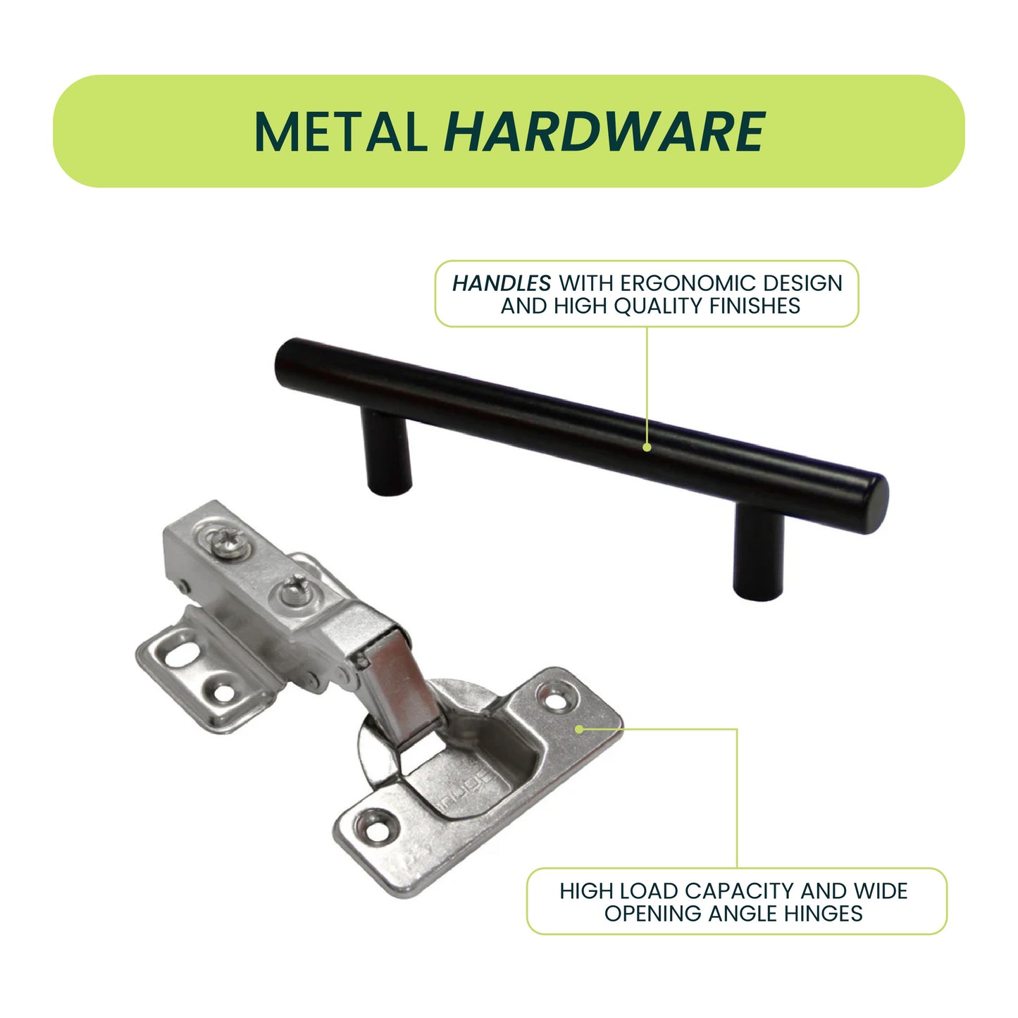 Black Tbar cabinet handle with modern design and highquality finish