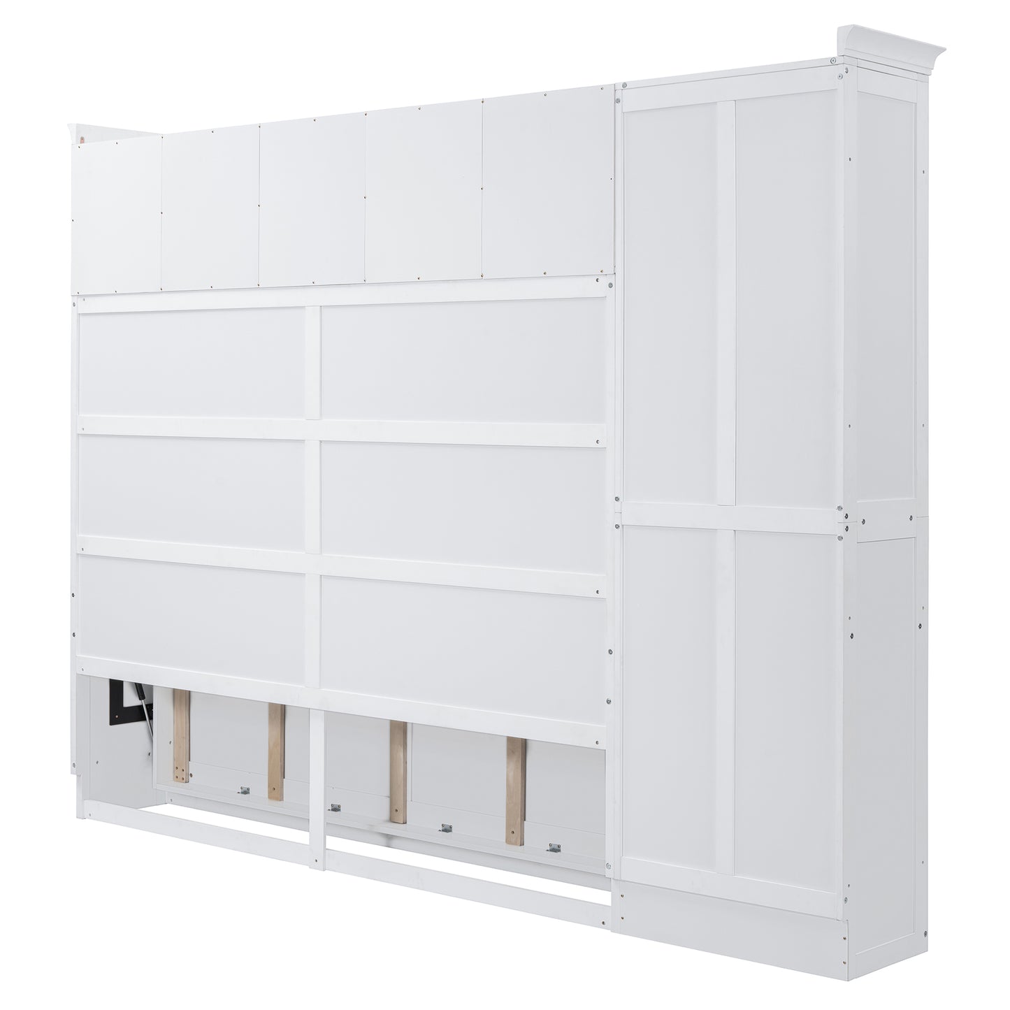White panel bed frame with ornate headboard detail