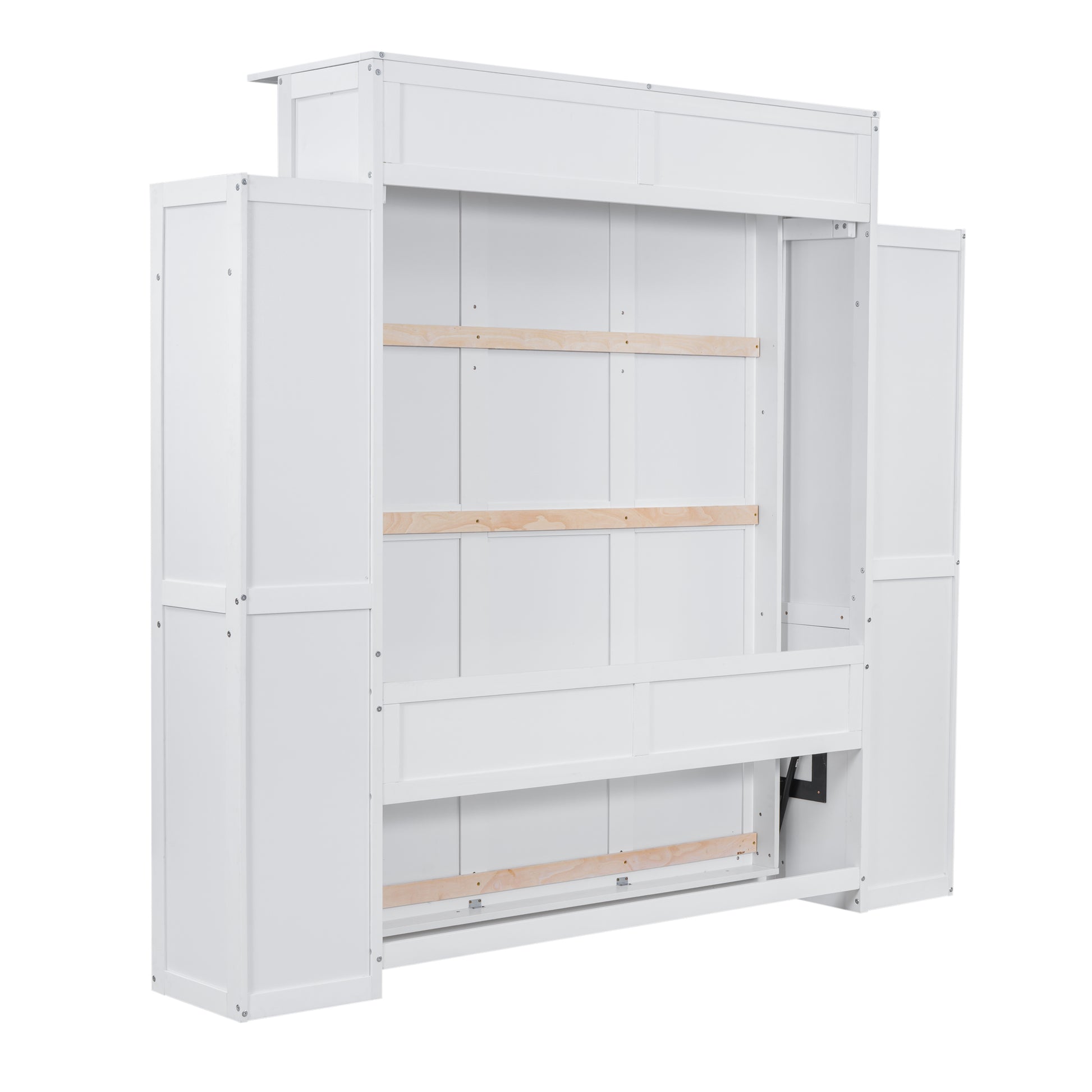 White twin murphy bed mechanism with storage