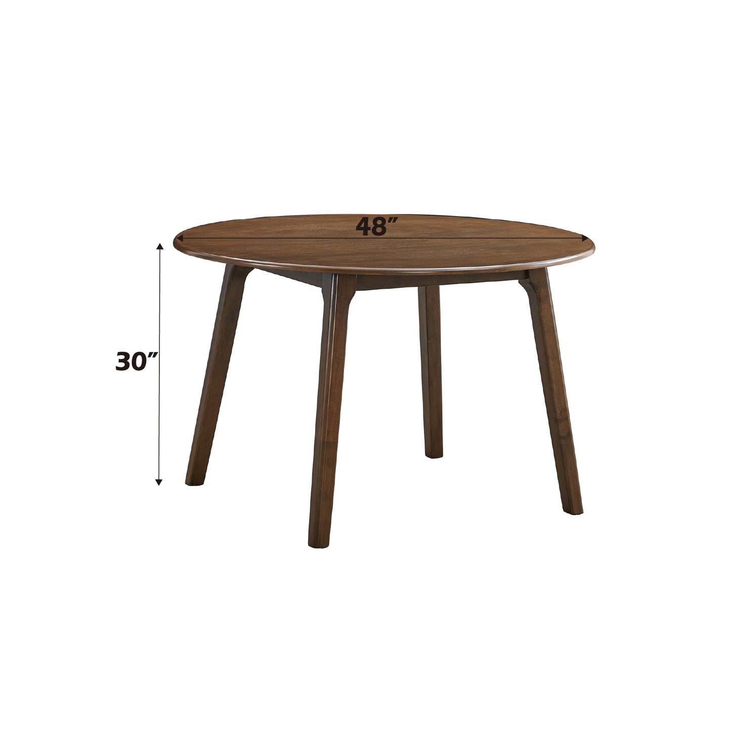 Round walnut dining table