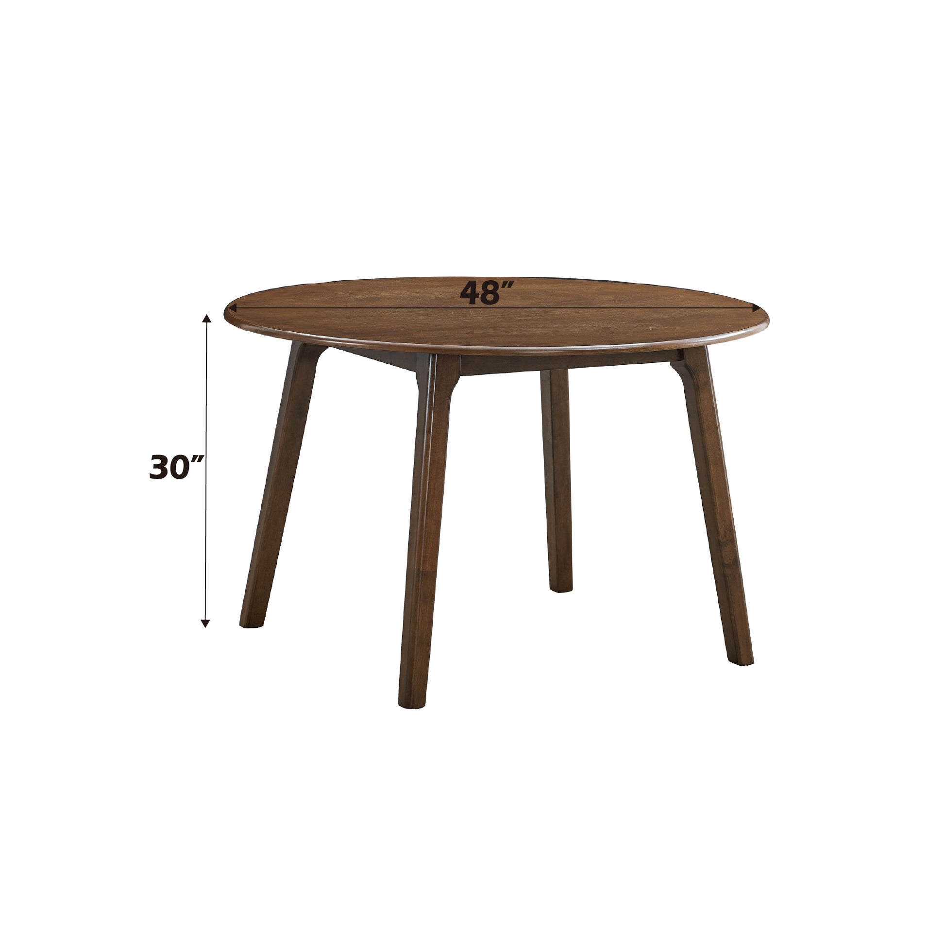 Round walnut dining table