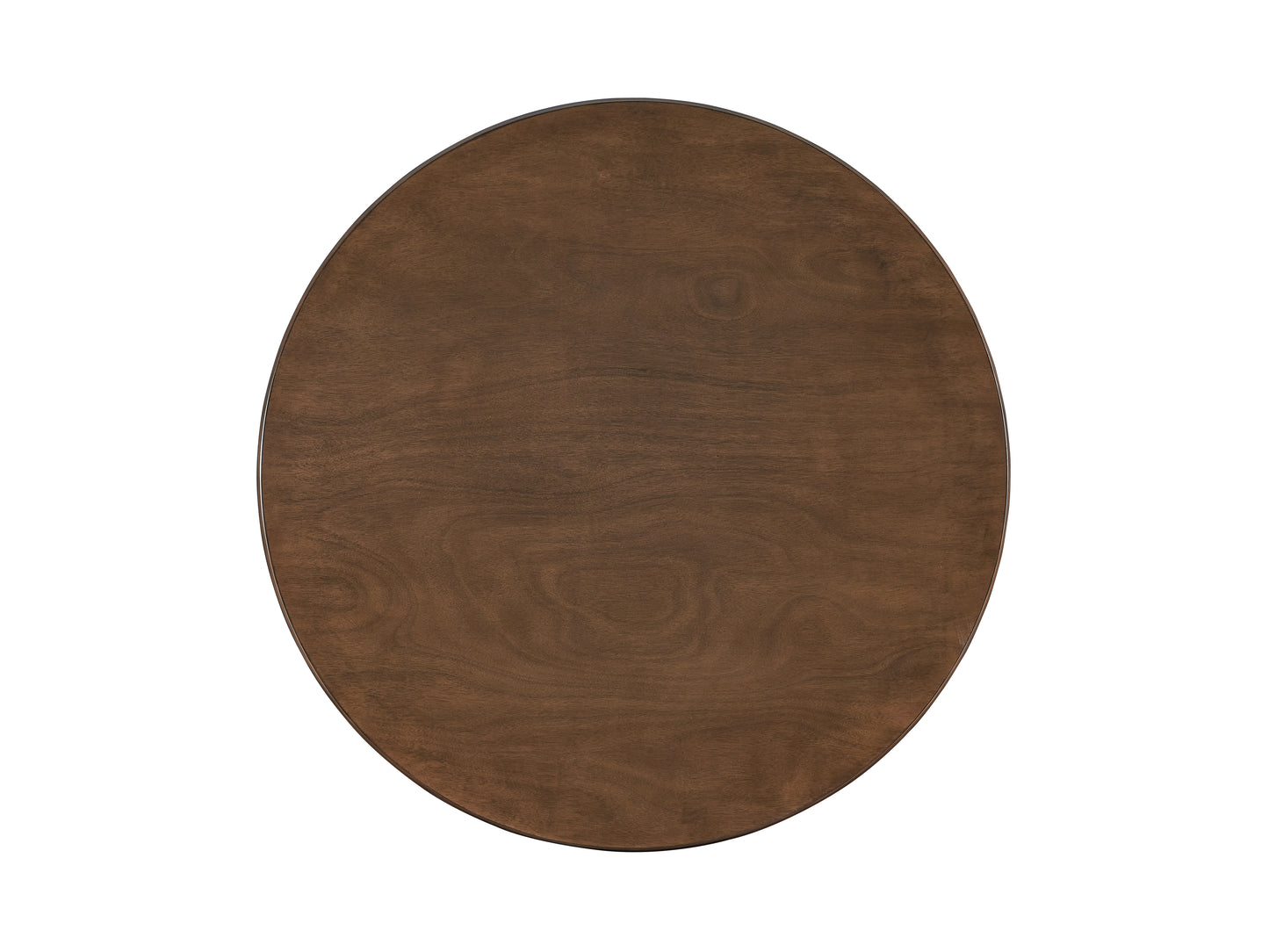 Dark walnut oval wood tabletop with visible grain