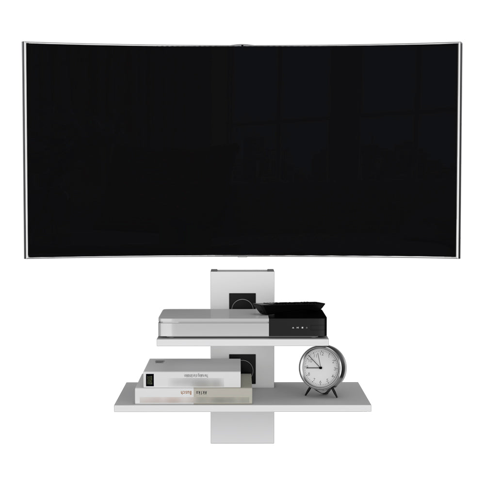 Curved screen television with modern entertainment unit