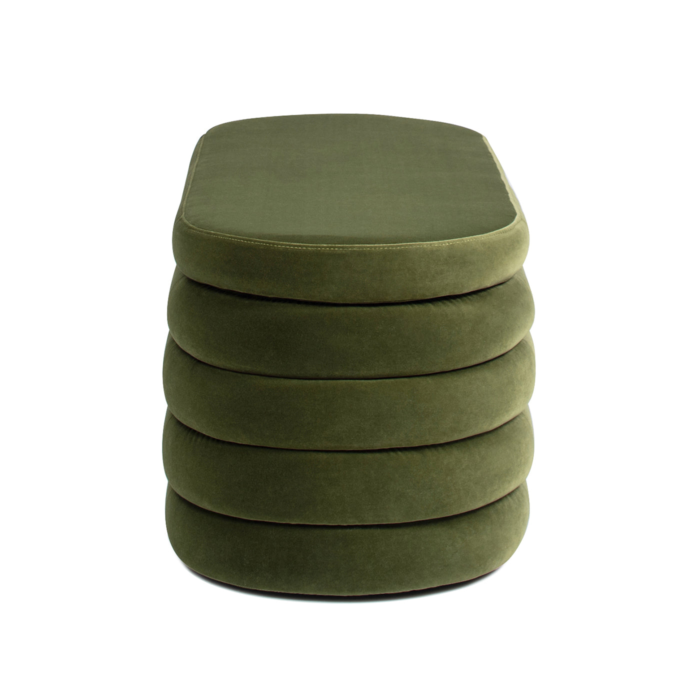 Green velvet stacked ottoman