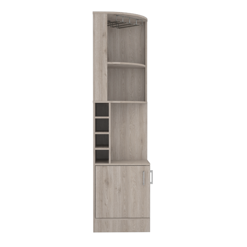 Modern wood bar cabinet with wine racks and stemware holder