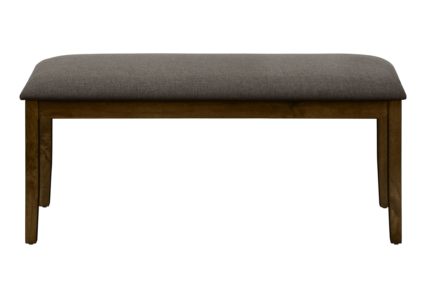 Dark grey upholstered wood bench