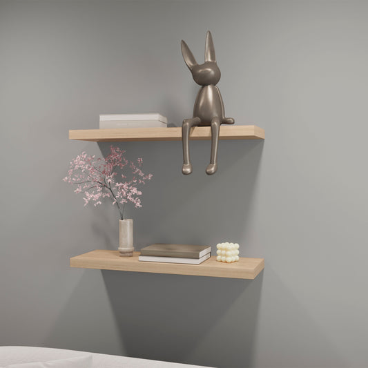 Silver metallic sitting bunny figurine for shelf decor