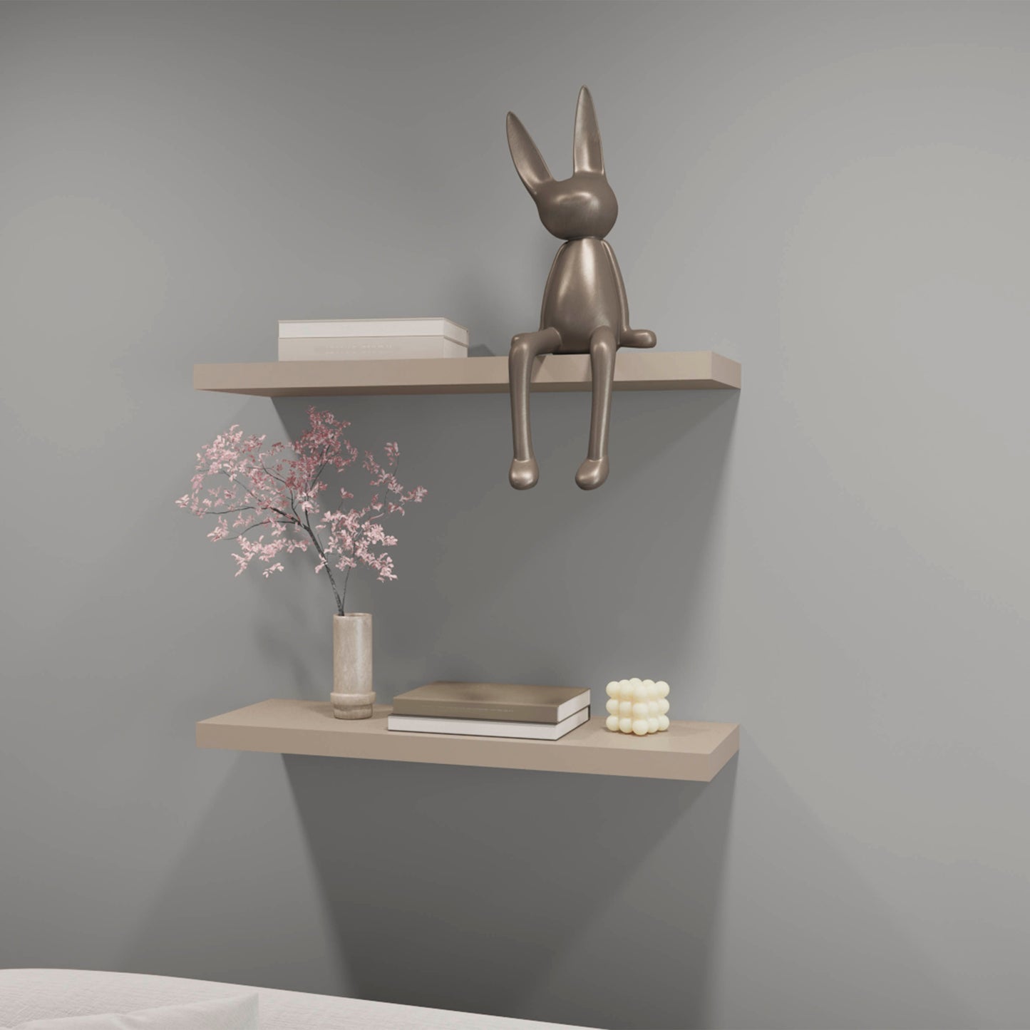 Bronze bunny figurine for modern decor