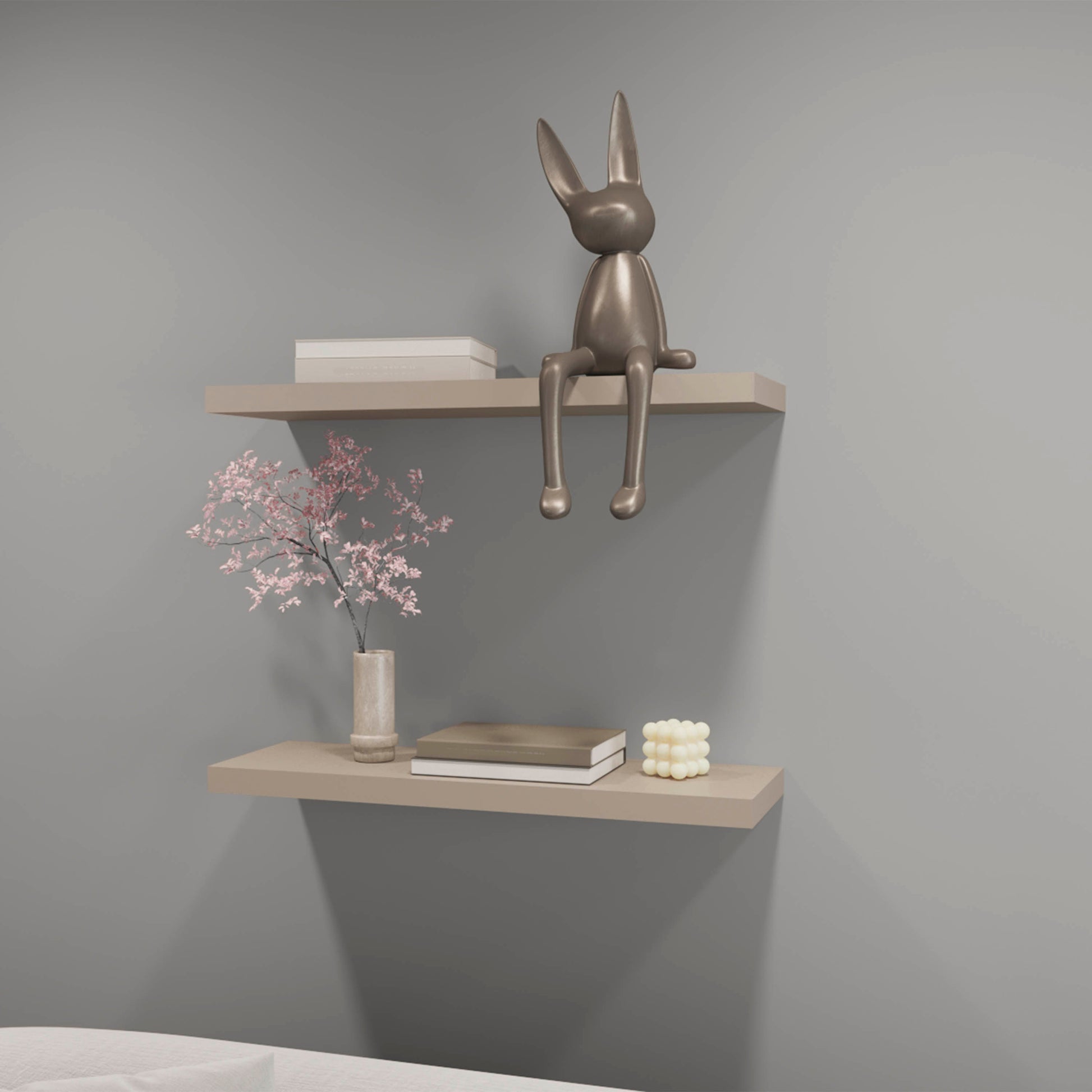 Bronze bunny figurine for modern decor