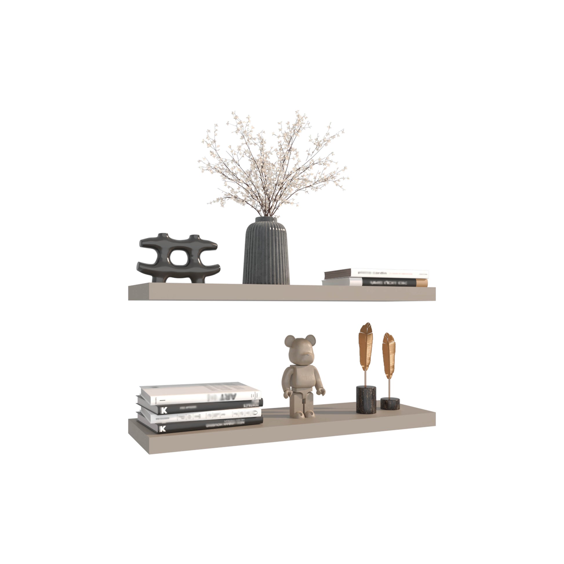 Dark gray ribbed vase with delicate white artificial flowers