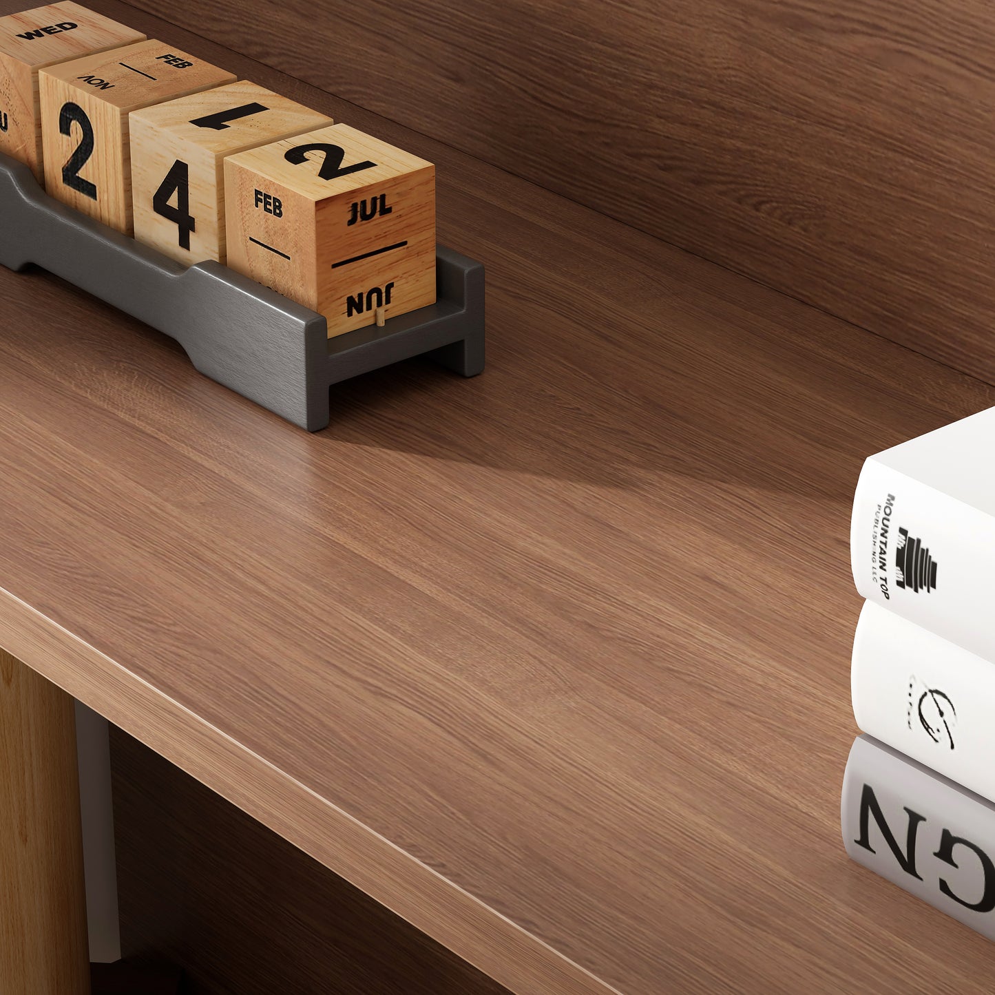 Wooden perpetual calendar blocks showing  FEB