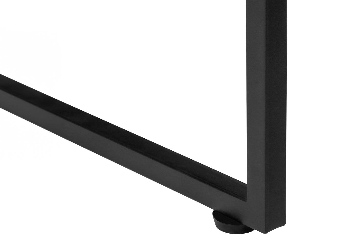 Black metal table leg with adjustable foot