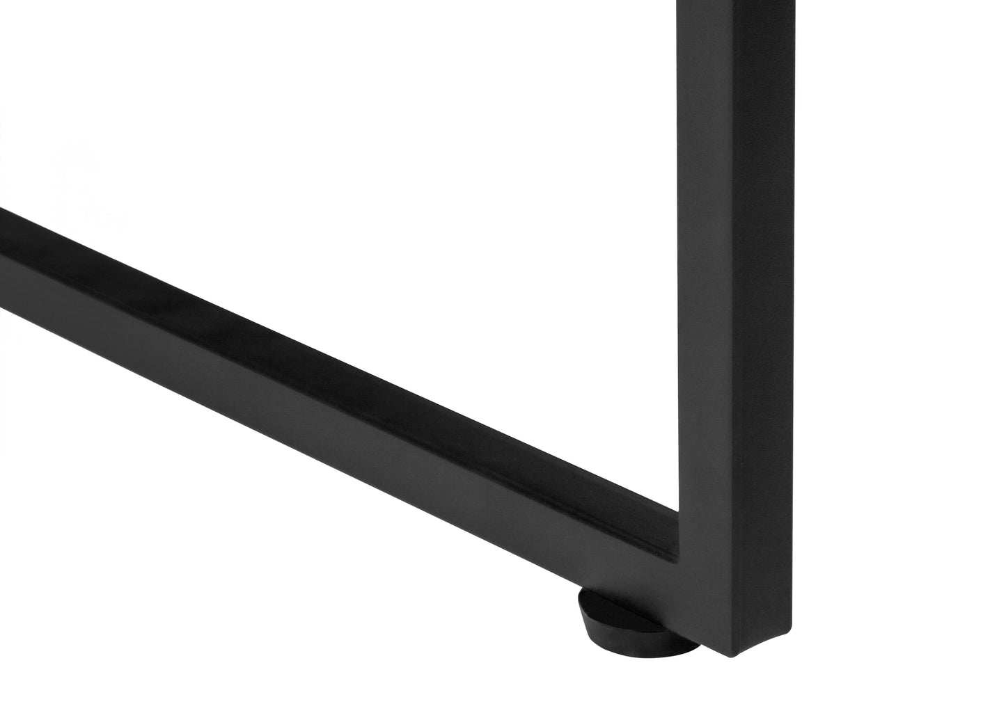 Black metal table leg with adjustable foot