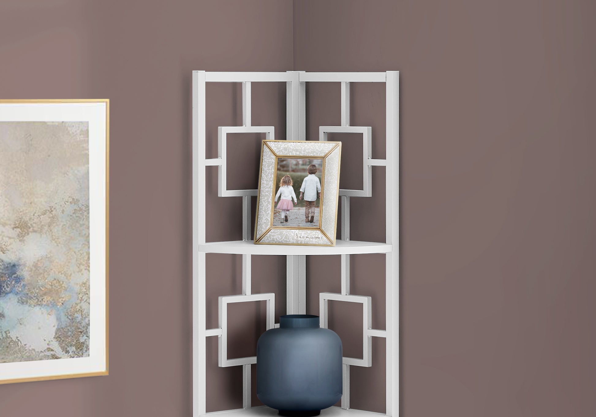 Gold ornate photo frame with children