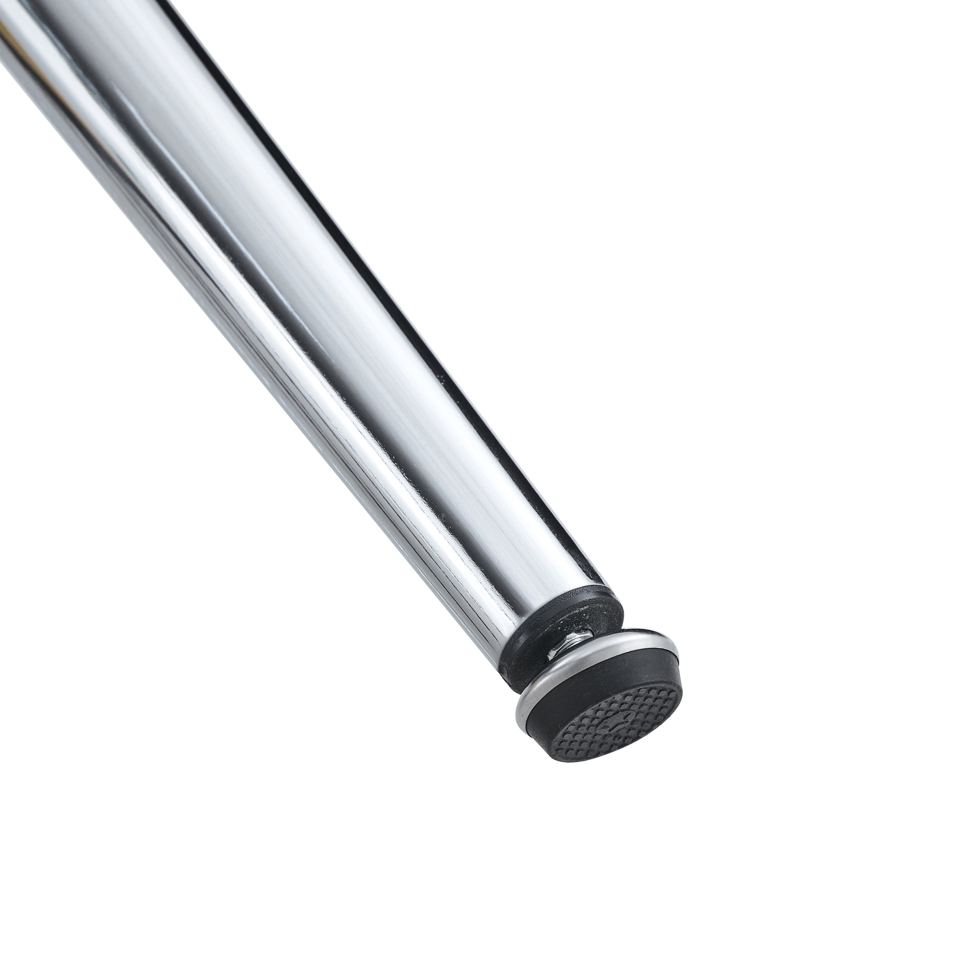 Chrome metal furniture leg with rubber foot