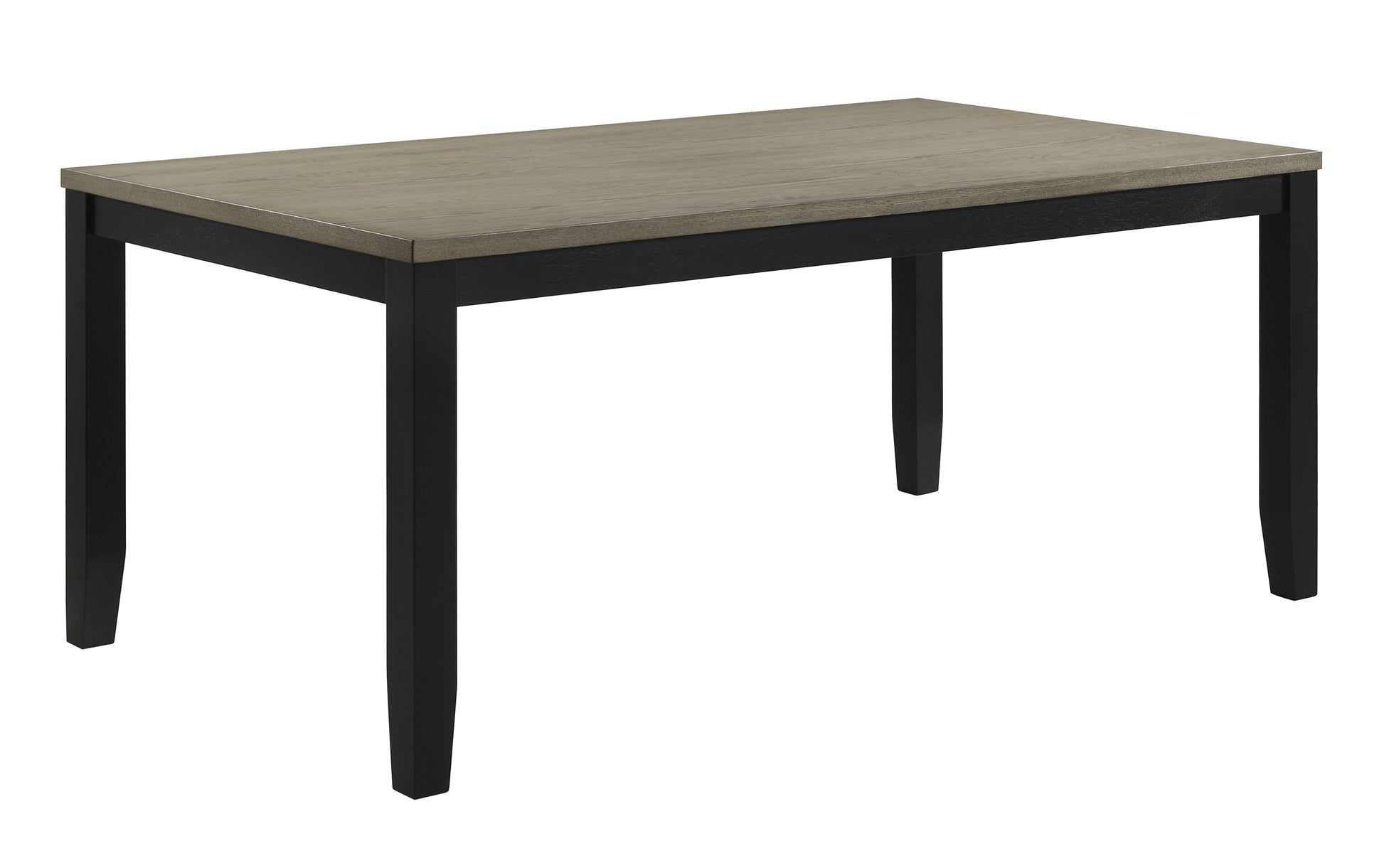 Gray wood top dining table with black legs