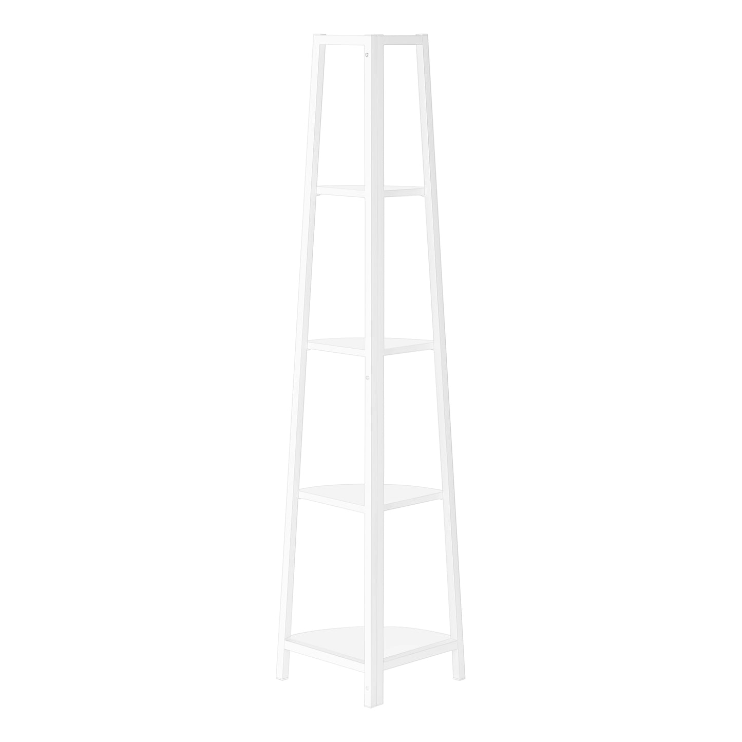 White Aframe tiered shelf unit