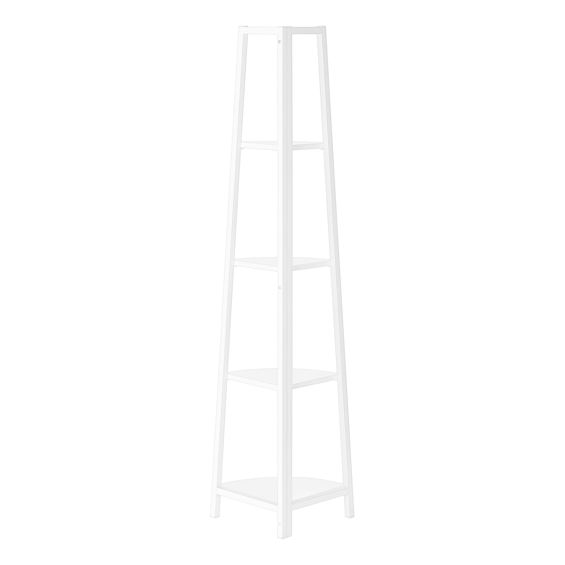 White Aframe tiered shelf unit