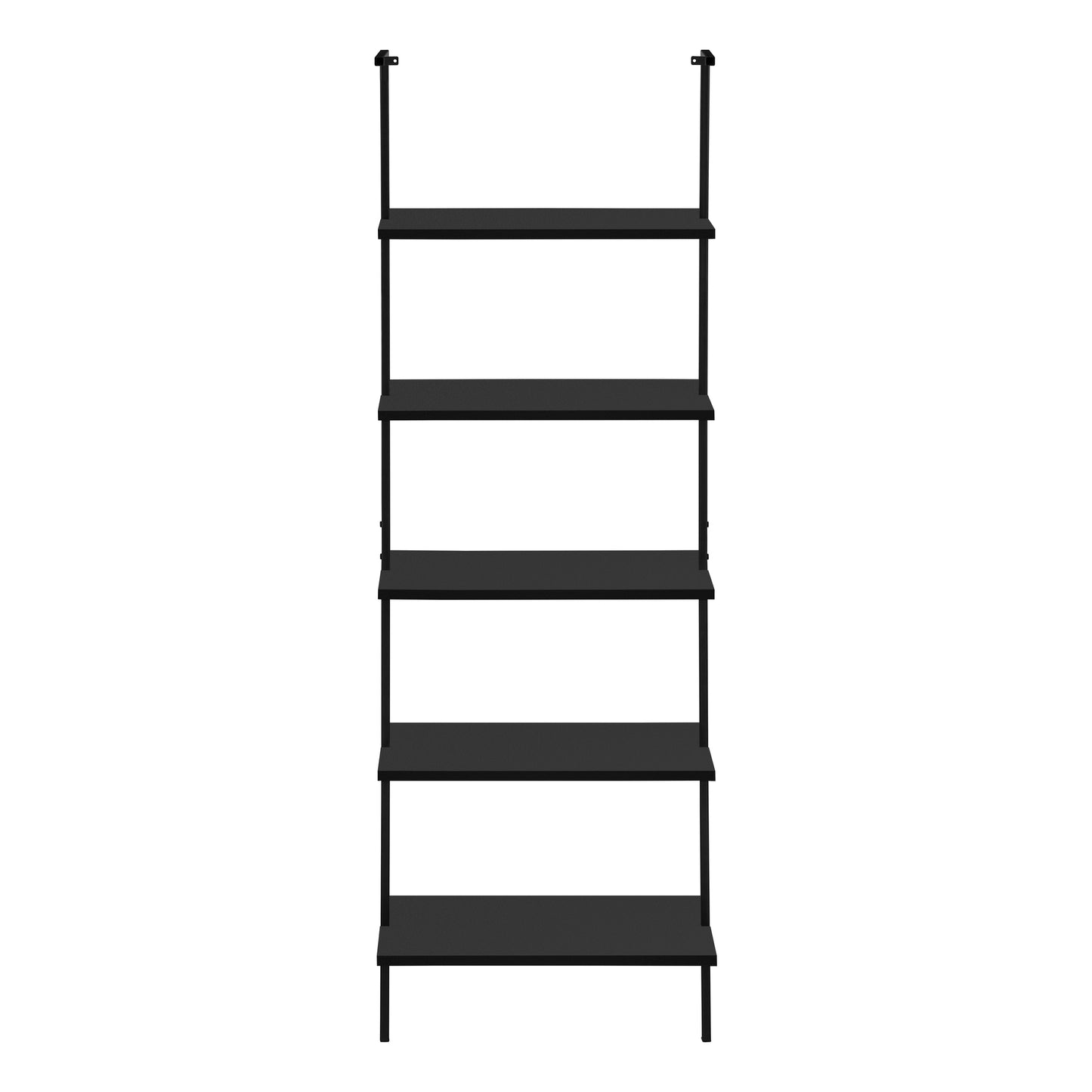 Black metal fivetier ladder shelf for home organization