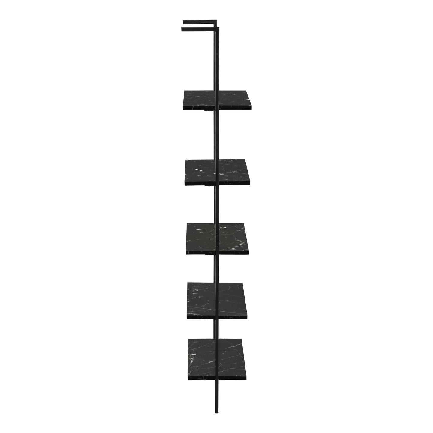 Black marble metal bookshelf with  tiers