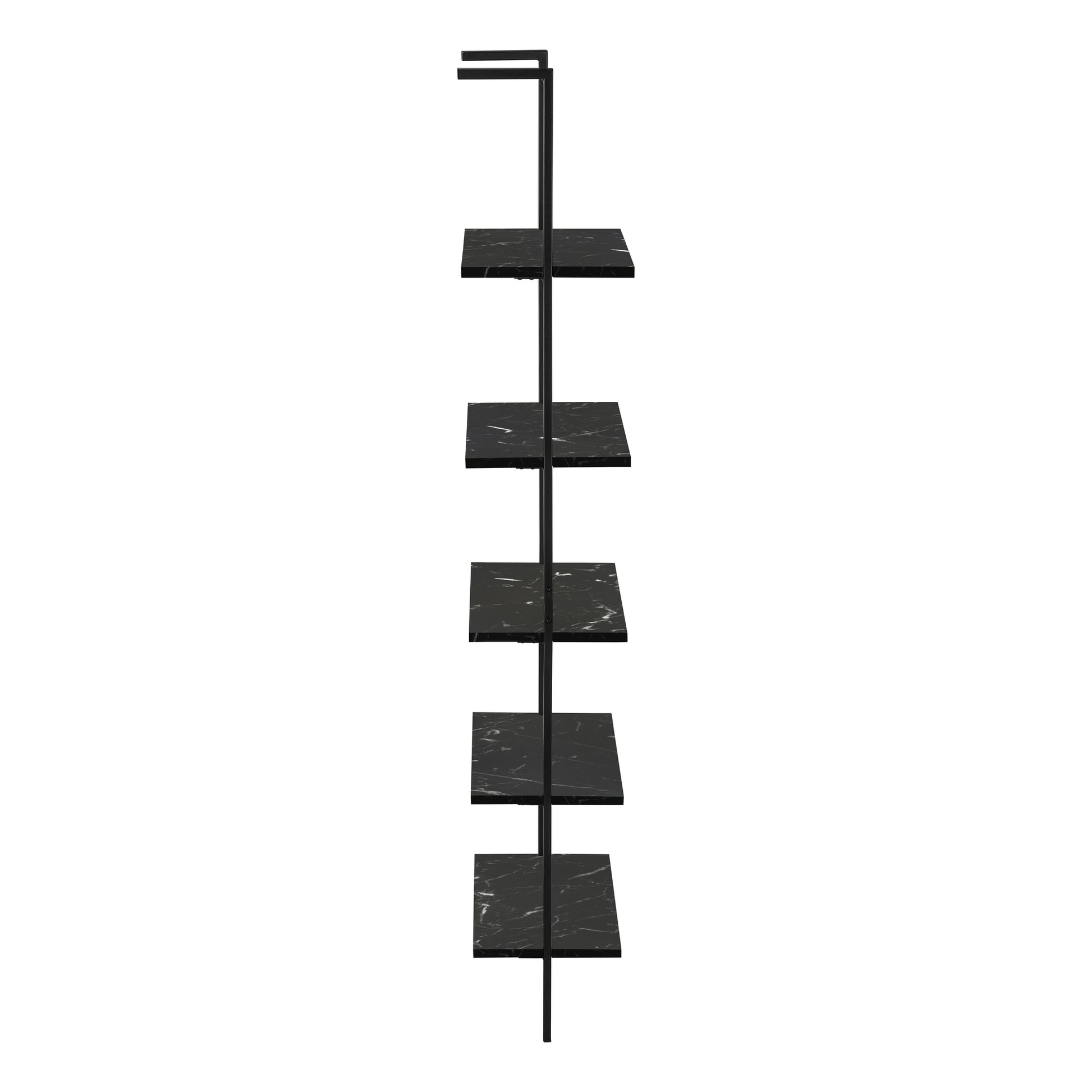 Black marble metal bookshelf with  tiers