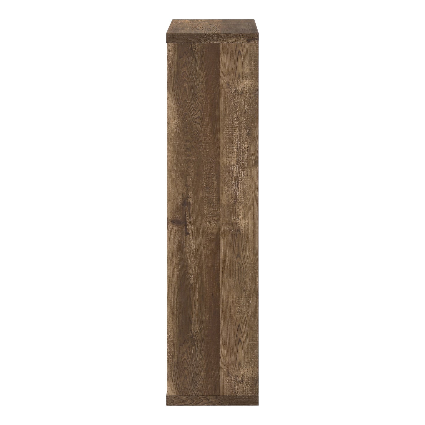 Rustic oak wood effect tall cabinet side view