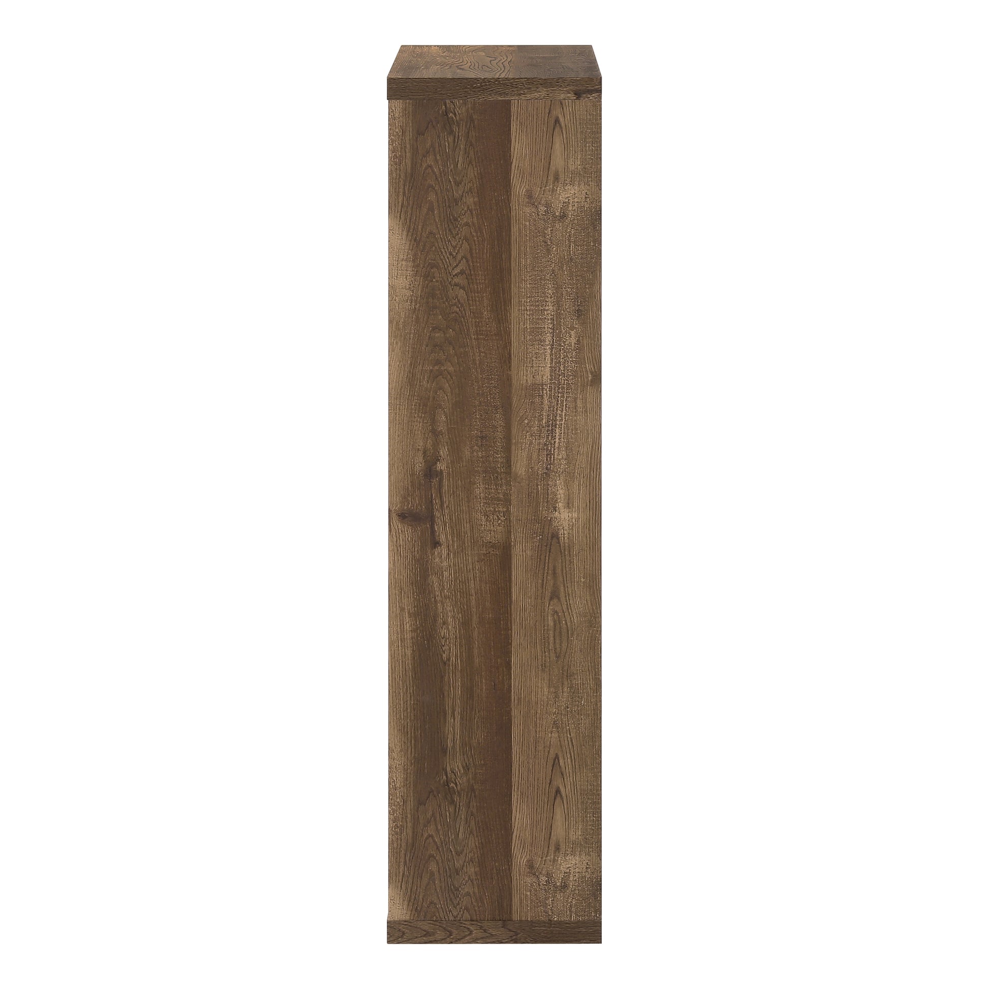 Rustic oak wood effect tall cabinet side view