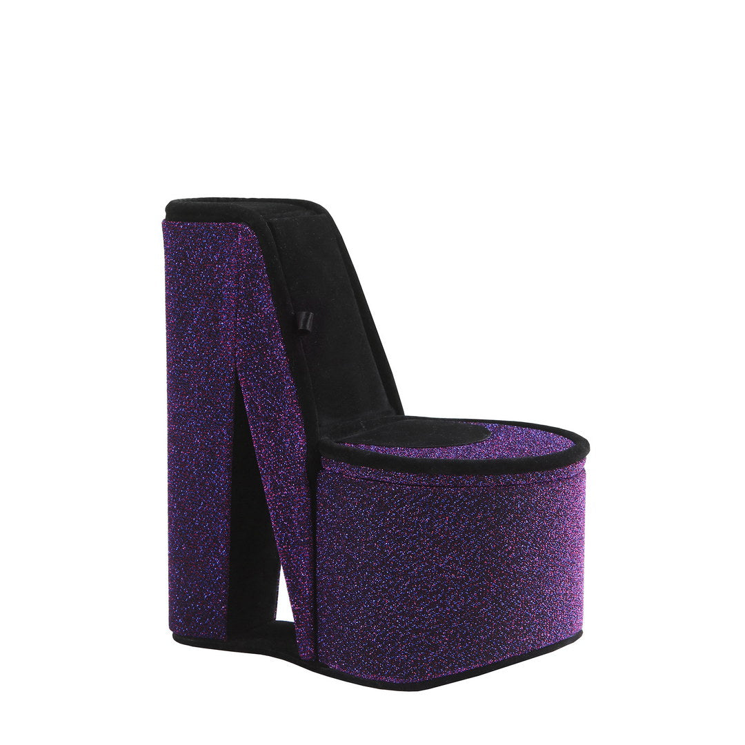 Purple glitter platform heel shoe