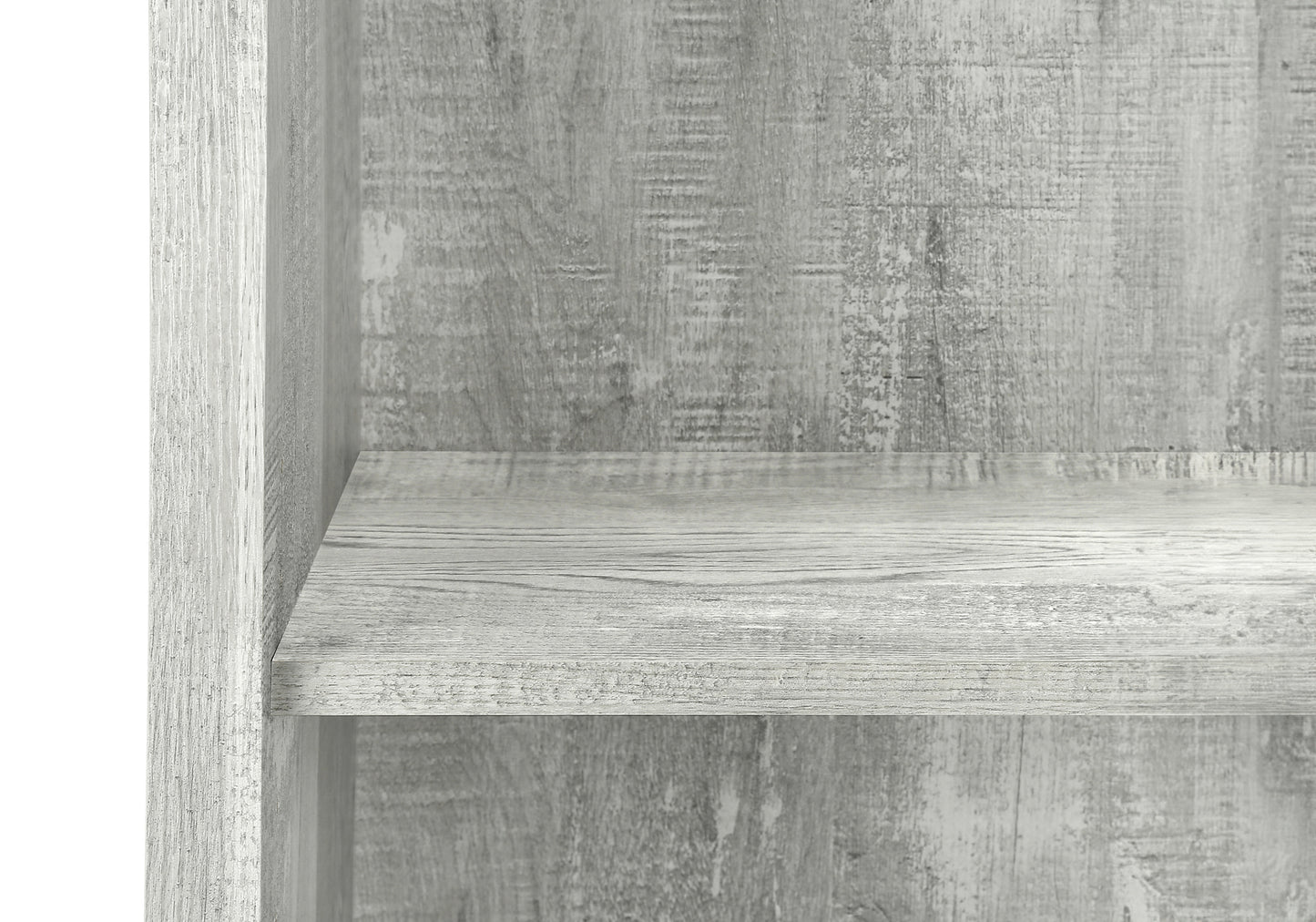 Light gray distressed wood shelf detail for rustic furniture