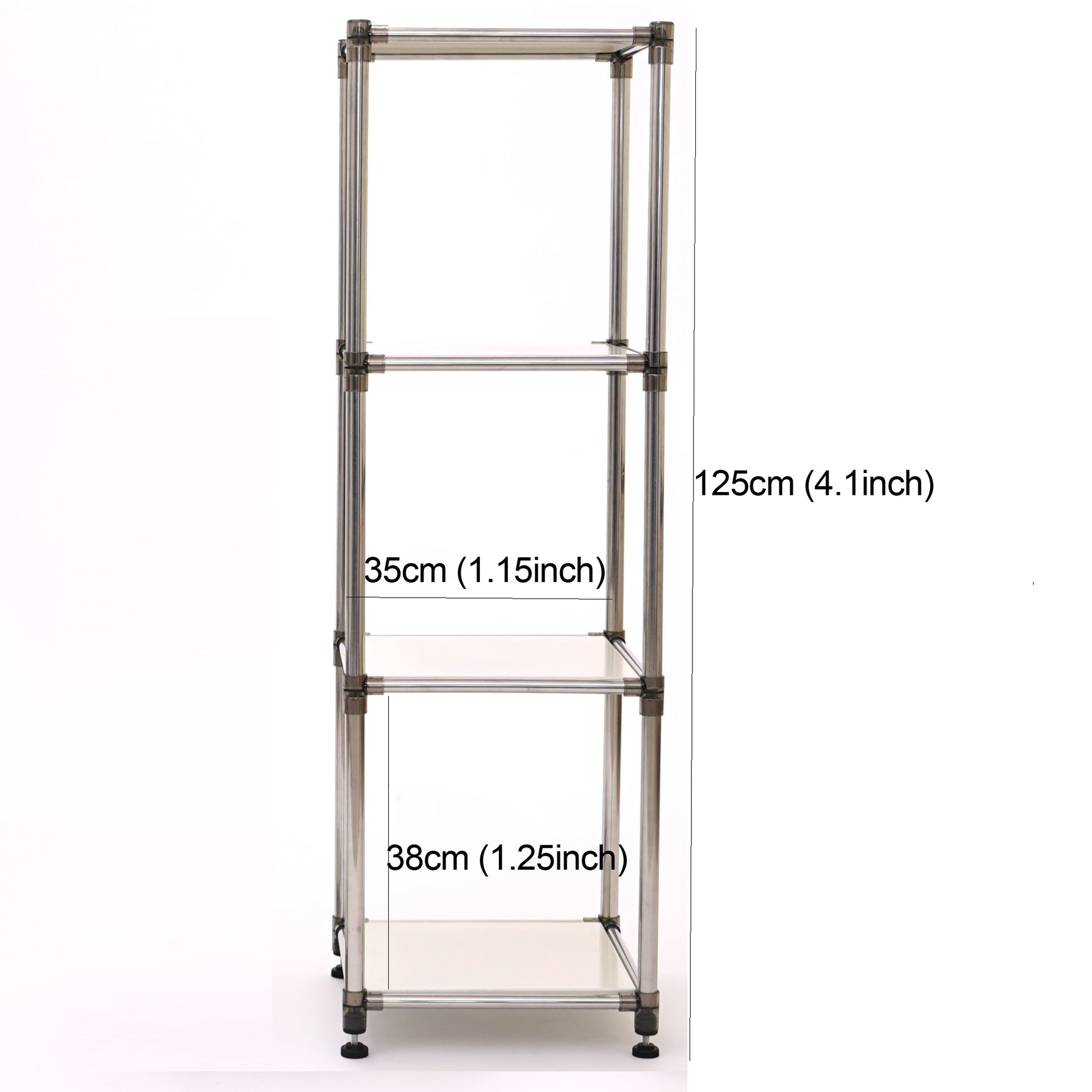 Silver metal and white shelf unit cm tall for stylish storage solutions
