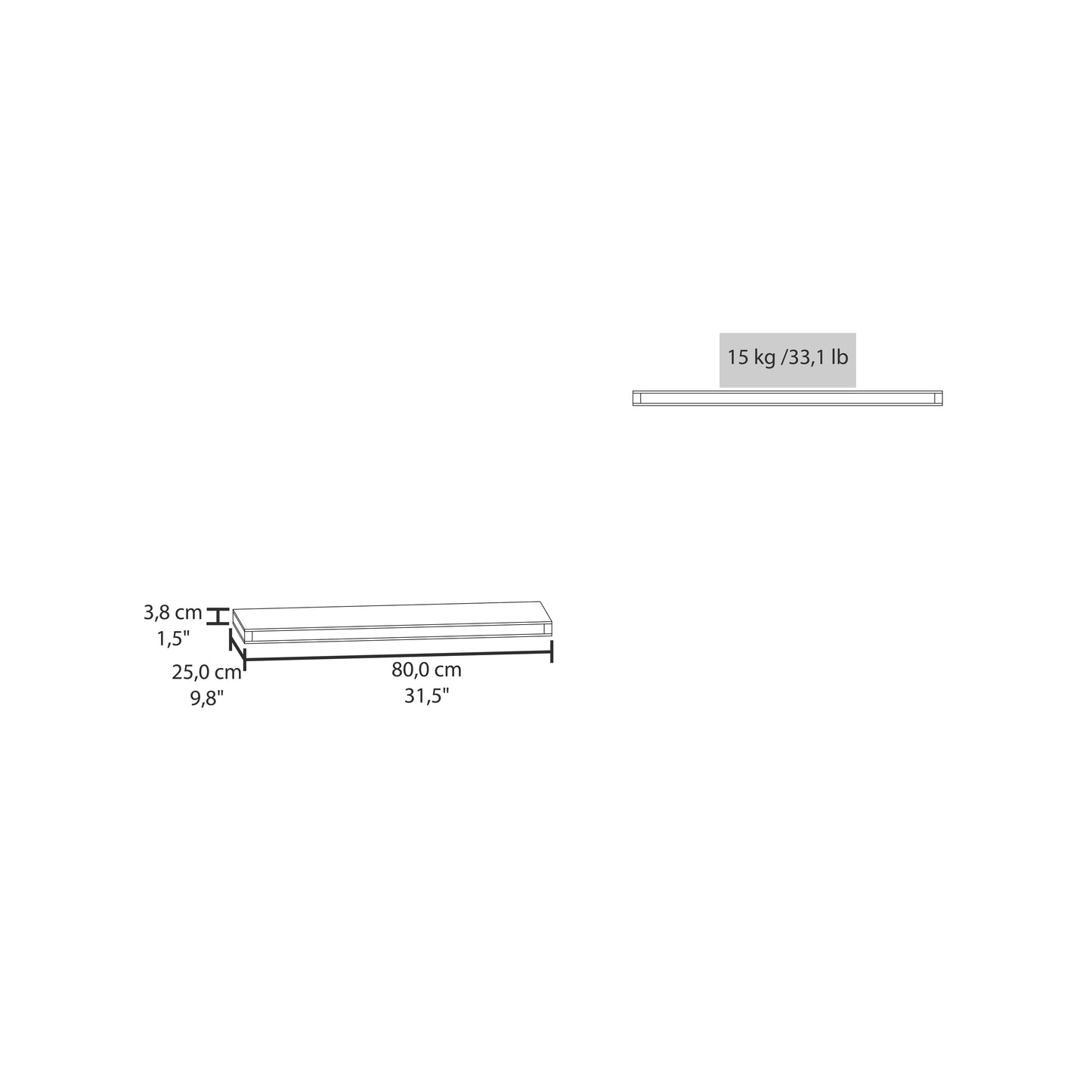 Modern floating shelf
