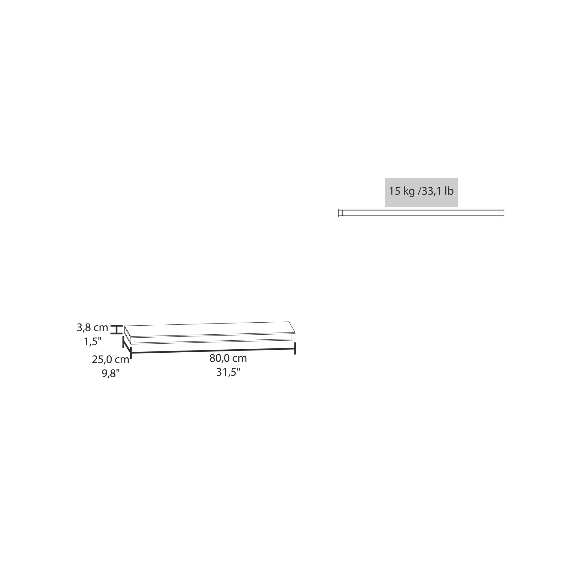 Modern floating shelf