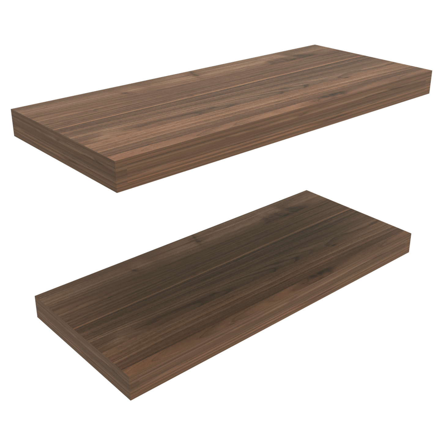 Rich dark walnut wood shelf with natural grain pattern perfect for modern decor