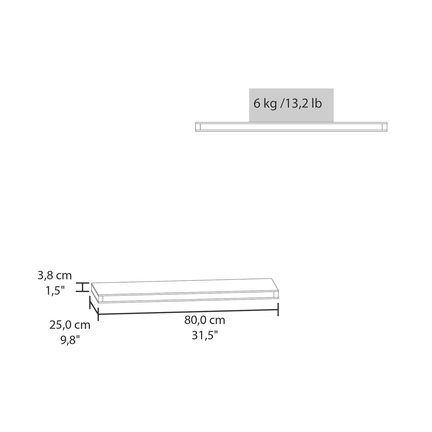 White minimalist shelf