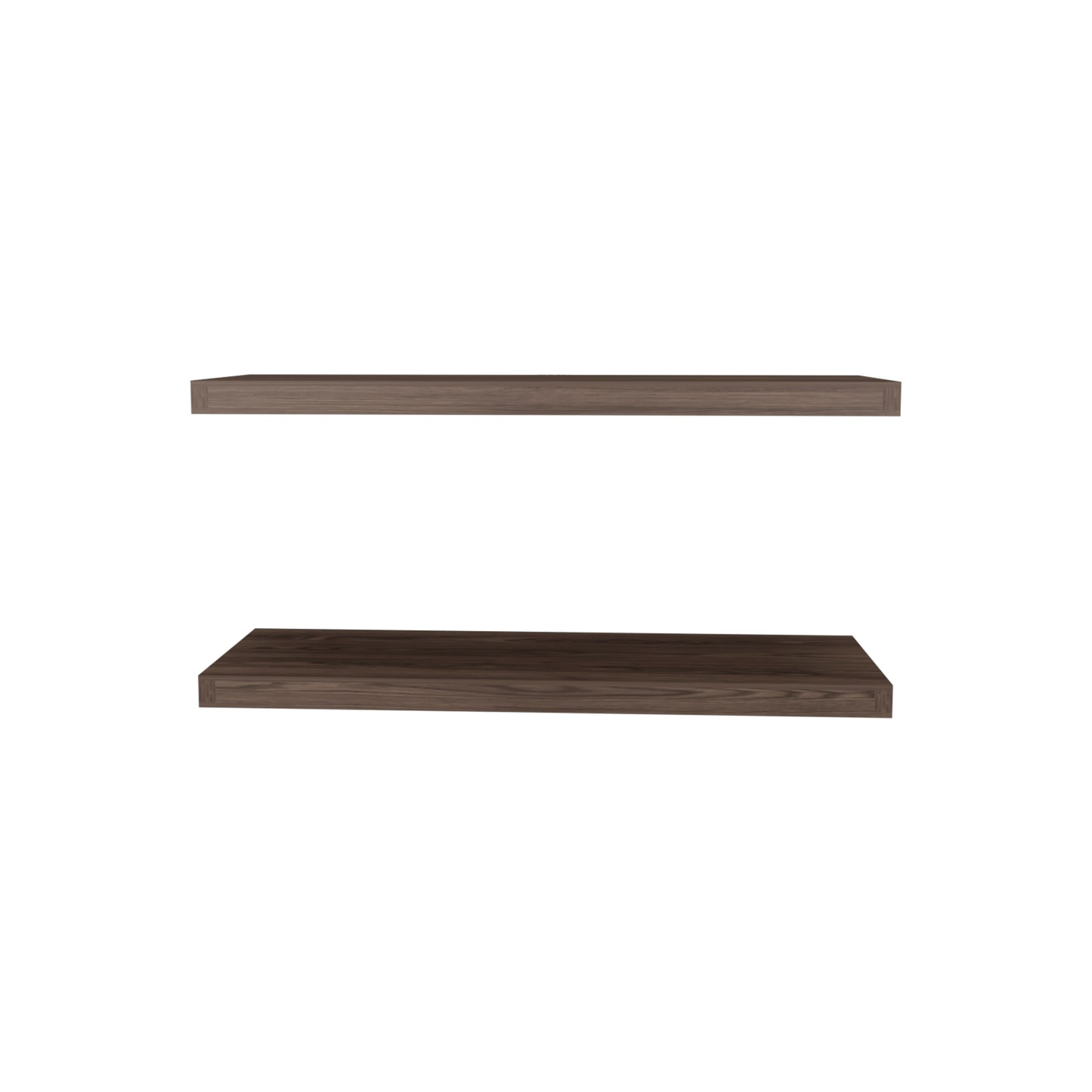Dark walnut finish floating shelf