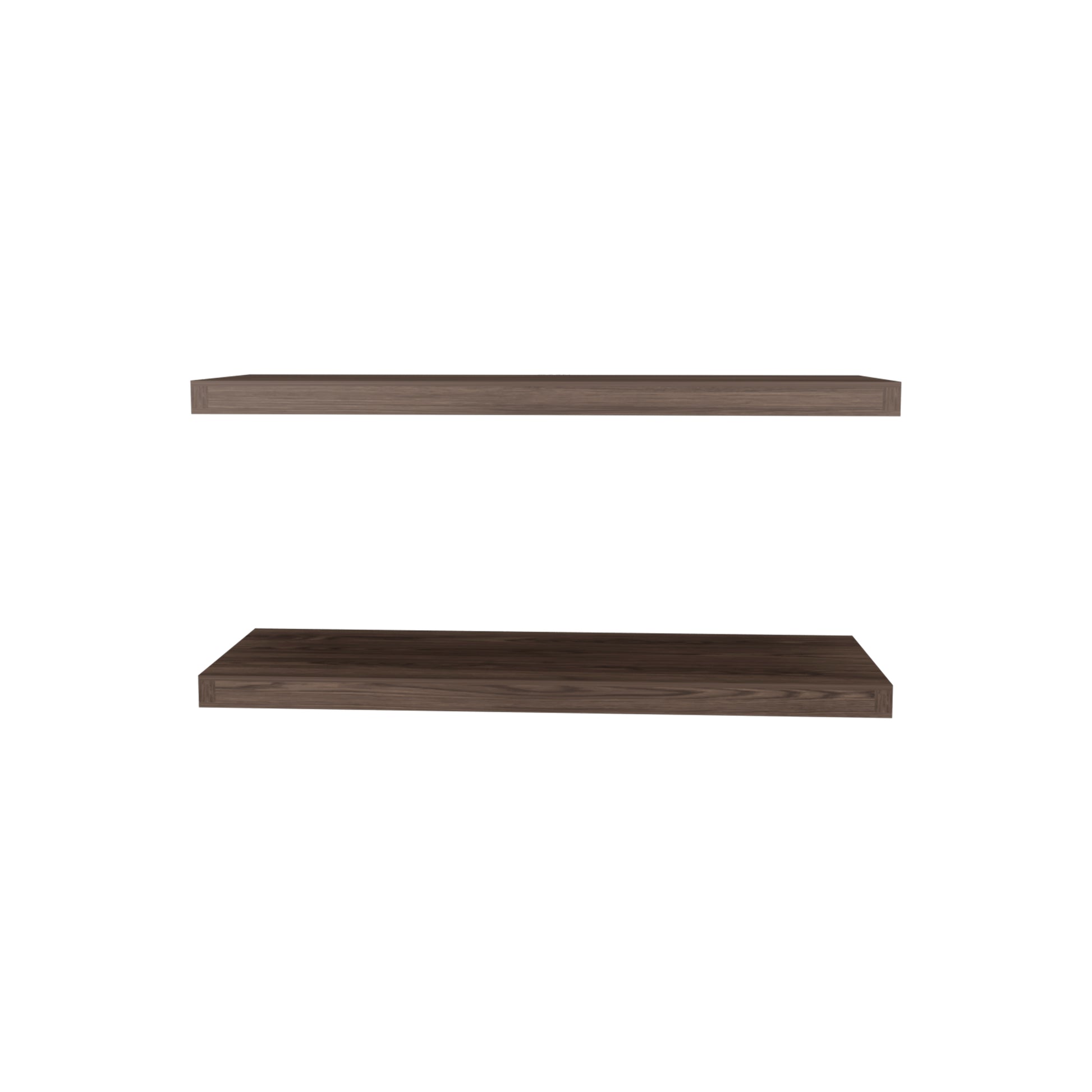 Dark walnut finish floating shelf