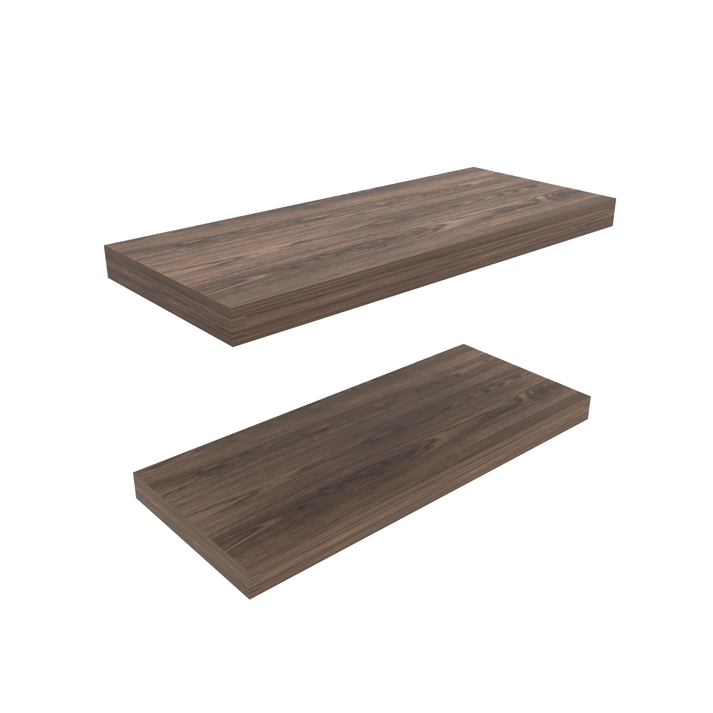 Dark walnut floating shelf