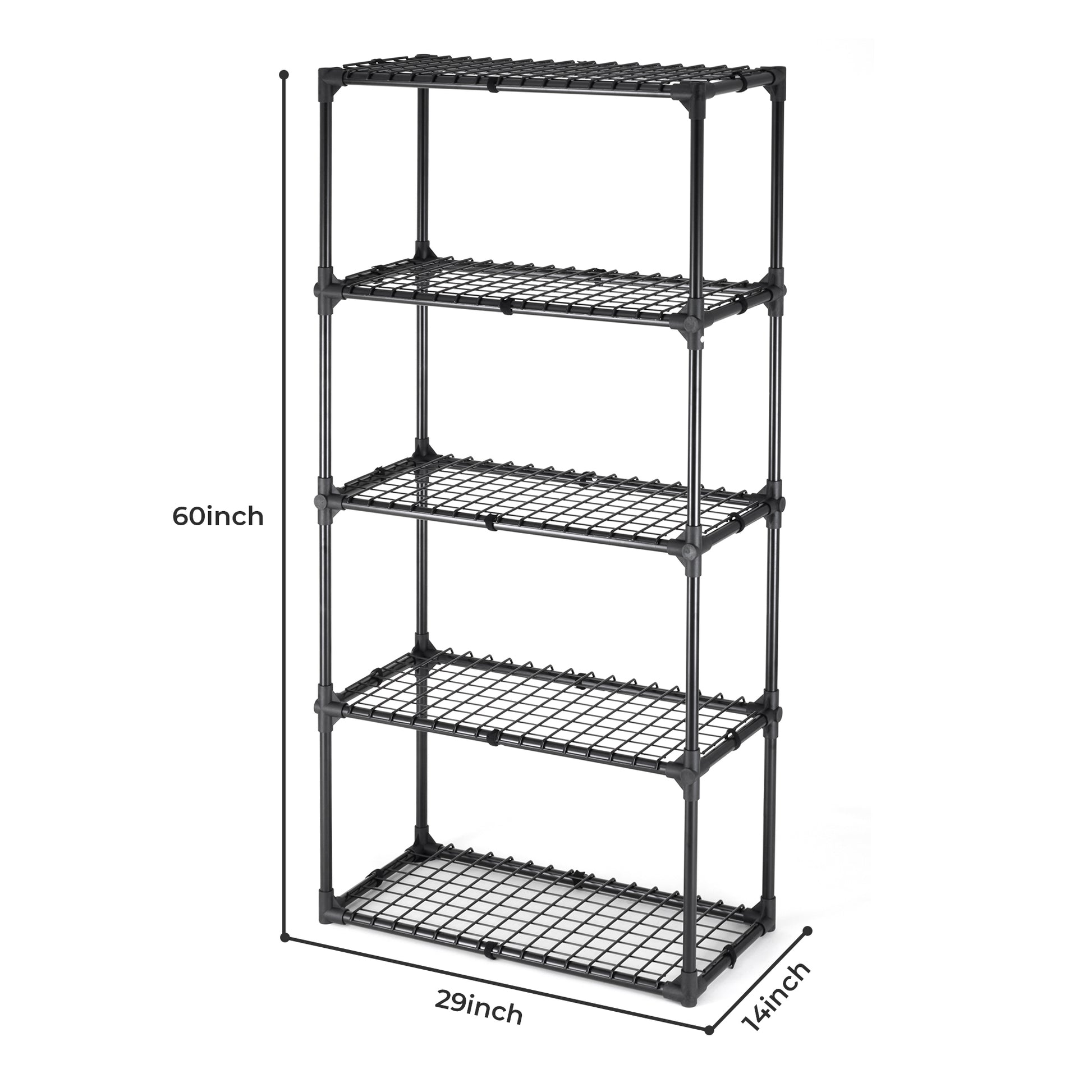 Black tier wire shelving unit with dimensions xx inches for organized storage